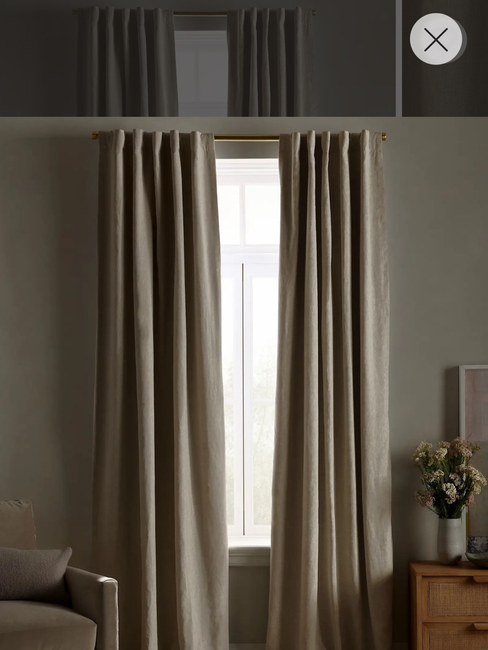 Quince European linen true blackout curtain